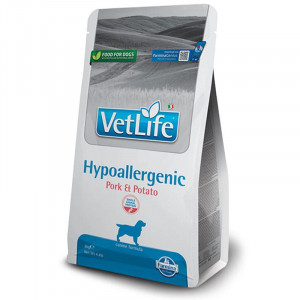 VET LIFE DOG HYPOALLERGENIC PORK sausā barība suņiem Pārtikas alerģijas 2kg